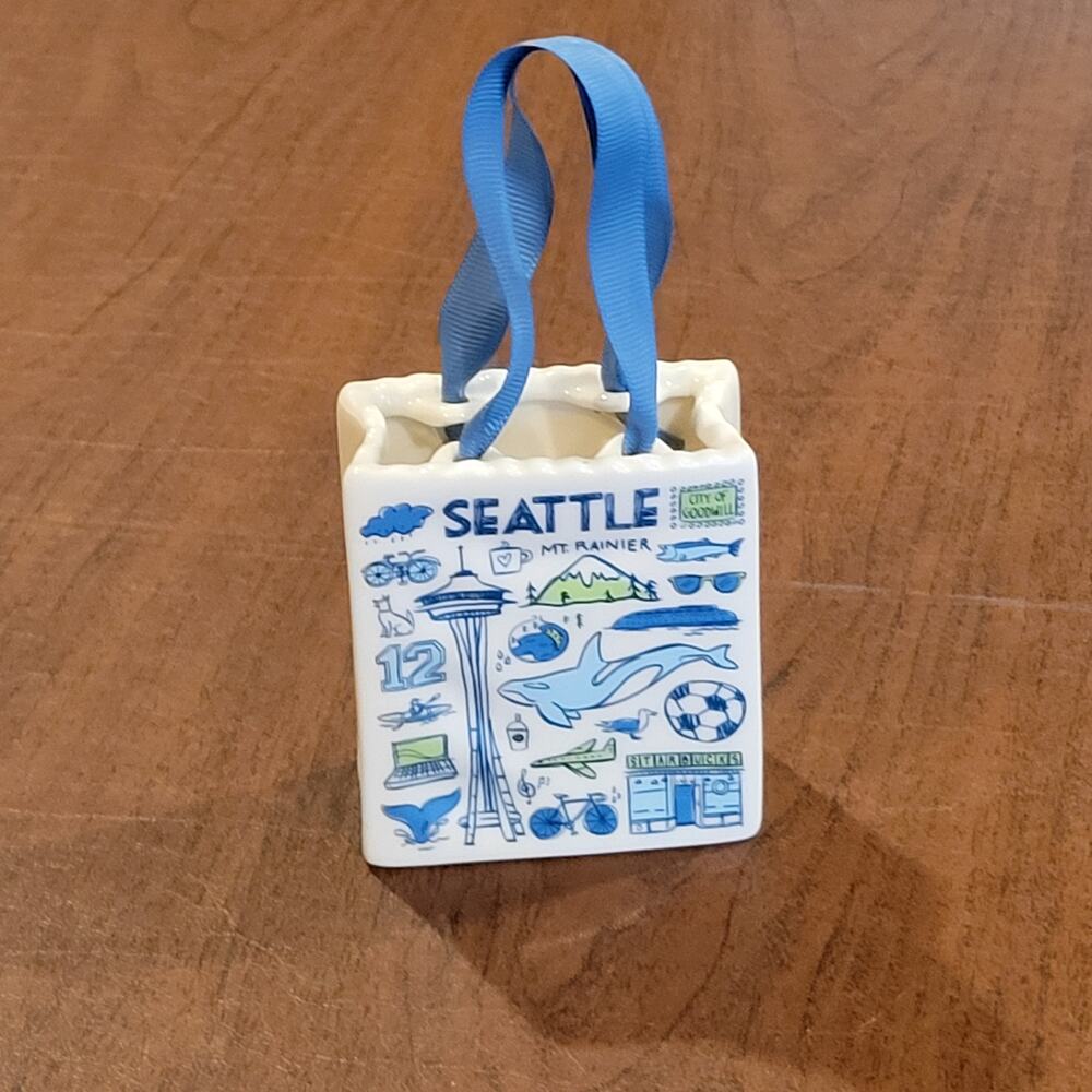 Starbucks Seattle Been There Series Tote Bag Gift Card Holder /Ornament, New